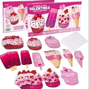 Strawberry & Cherry Scented Cards with Envelopes 28 Pack